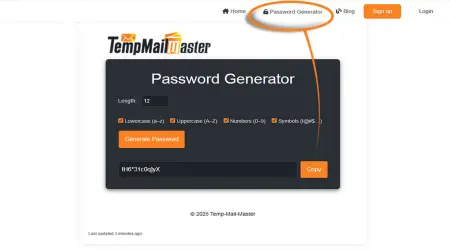 Free Password Generator for Ultimate Security | TempMailMaster.io